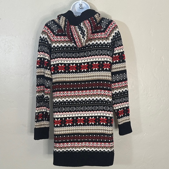 Women's Black and Red Patterned Cardigan - Picture 3 of 5